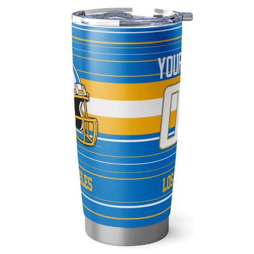 Image of Los Angeles Tumbler 20oz Travel Mug Gifts Custom Name Number | Stainless Steel Insulated Coffee Cup for Men Boys