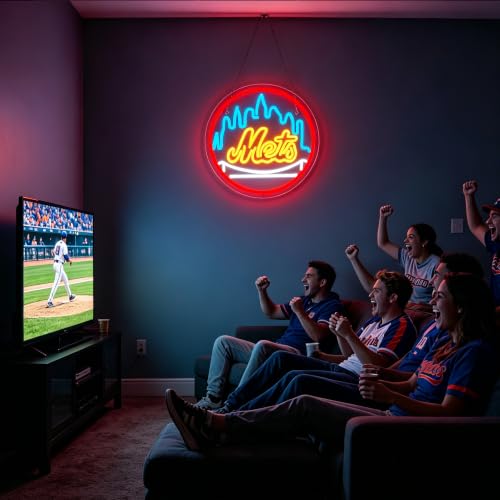 Image of Baseball Neon Sign for Wall Decor Dimmable Baseball Team Neon Light for Man Cave Birthday Gifts for Fans Led Sport Sign for Sport Bar Club Party Garage Boys Bedroom Decor Art Size 13.5*13.5(FMXD151)