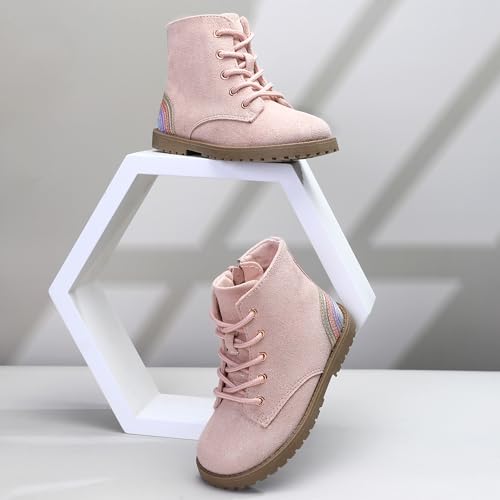 shoeslocker Gilrs Boots with Zipper Suede Toddler Ankel Booties Fashion Rainbow Boots for Toddler/Little Kids4