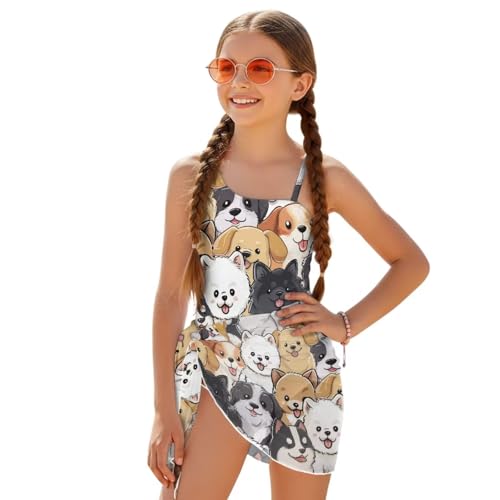 Maillot de bain une pièce fille jupe maille découpe dos plage 7-18 ans