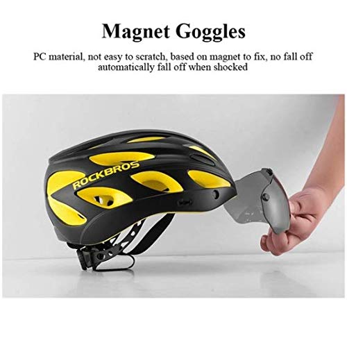 Heemtle Integral geformte Fahrradhelme Ultraleichte Magnetbrille MTB Mountain Road Fahrradhelme mit Brille 5 Farben Optional (einstellbar:57-62CM) Sport & Freizeit