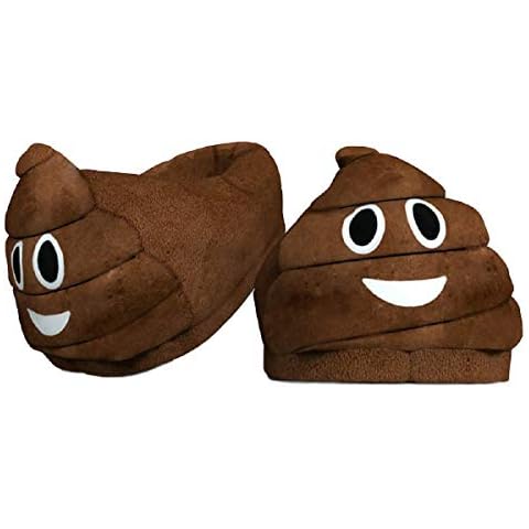Yuchen Poop Emoji Gift Slippers for Men and Women Plush Slippers Super Soft Winter Slippers (Brown, Numeric_3) Cover