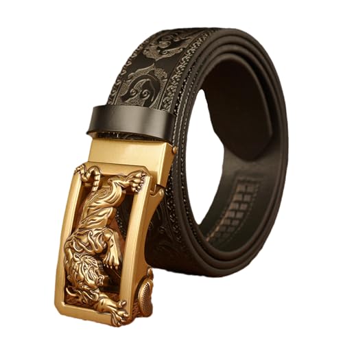 Ceinture cuir de vachette homme boucle automatique réglable relief