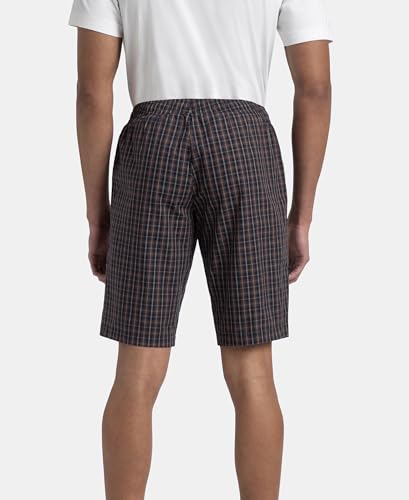 Image of Jockey 9005 Men's Super Combed Mercerized Cotton Woven Fabric Regular Fit Printed Bermuda with Side Pockets