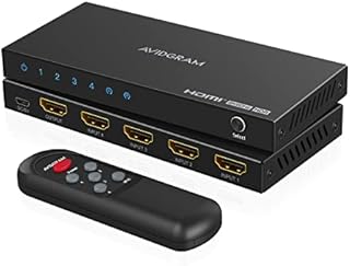 AVIDGRAM HDMI 2.1 Switch 8K 60Hz, HDMI Switcher 4 in 1 Out with IR Remote, 4 Port 4K 120Hz Auto HDMI Selector Hub Support 8K 48Gbps for Xbox Series X PS4 Pro PS5 Roku UHD TV Monitor Projector