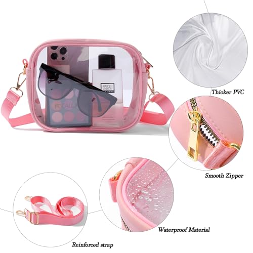 Image of TOBVZOO Clear Bag Stadium Approved, Crossbody Transparent Bag for Concerts Sports Events, Purses for Men & Women