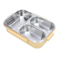Ejoyous Brotdose Edelstahl, Lunchbox Kinder mit Fächern Auslaufsicher Box Beheizbar für Picknick Schule Arbeit 1200ml (YELLOW)