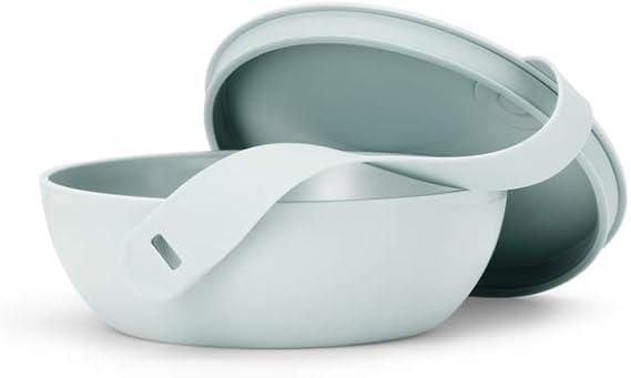 W&P Porter Plastic Bowl Lunch Container w/ Protective Non-slip Exterior, Mint 1 Liter | Lid & Snap-tight Silicone Strap | Food Storage, Bento Box, Meal Prep | BPA-Free Plastic