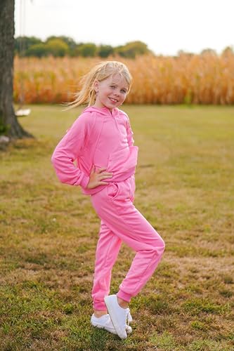 fioukiay Girls Outfits 2 Piece Half Zipper Hoodies Sweatsuits Long Sleeve Athletic Sweatshirts and Sweatpants with Pockets2