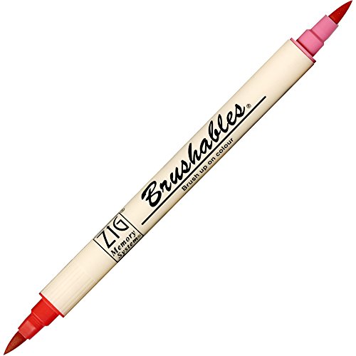 Kuretake Zig Brushables 24 Brush Marker Pens Set, Two-Toned 48 Colors, Twin Brush Tips, Waterproof When Dry, No Mess, Archival Quality, Made In Japan #TOP3
