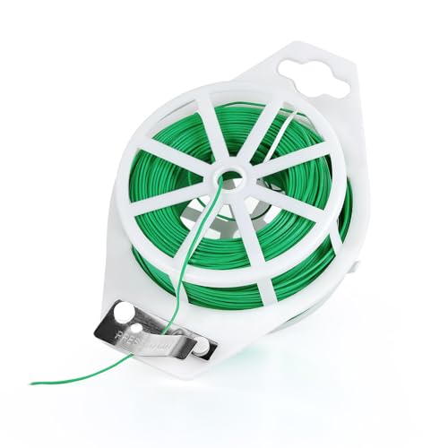 Iniscape 328FT Garden Twist Tie Wire with Built-in Cutter Rustproof Flexible Binding Wire for Plants Tomatoes Vines Multi-Purpose for Garden Home and Office Organization
