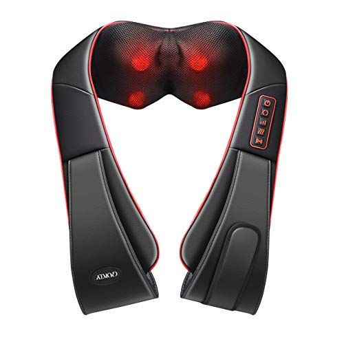 ATMOKO Nackenmassagegerät mit Wärme 3 Stärke Shiatsu Massagegerät mit Reißverschluss Tragbar Befreien Ihre Hände und Genießen Sie Nacken und Schulter Massage