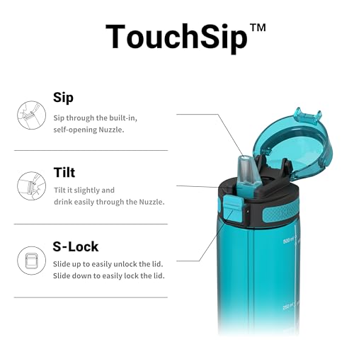 Super Sparrow Water Bottle, 500ml, TouchSip Bottle, BPA-Free, Non-Toxic, Eco-Friendly, Straw Tritan Bottles for Kids Sports - Image 2