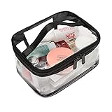 Bagail Large Clear Makeup Bag Zipper Waterproof Transparent Portable Travel Storage Pouch Cosmetic Toiletry Bag With Handle (1 set)