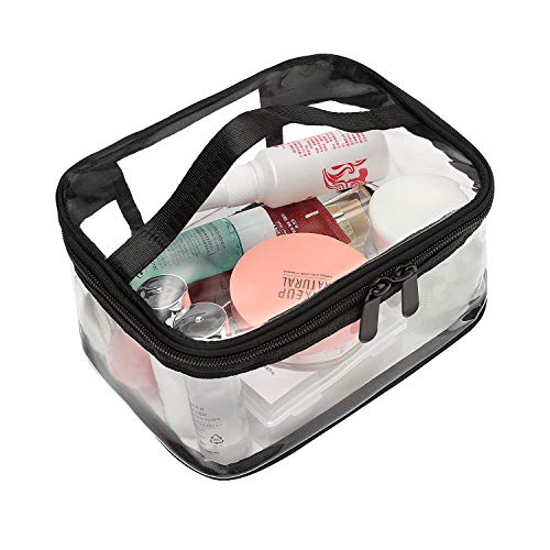 BAGAIL Large Clear Makeup Bag Zipper Waterproof Transparent Portable Travel Storage Pouch Cosmetic Toiletry Bag With Handle (1 set)