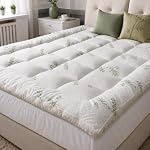Queen Matelas Topper - Ultra Doucement Viscose Fabriqué à partir de Bamboo Matelas Topper 1200GSM Topper matelassé extra épais avec des poches profondes de 8-21"