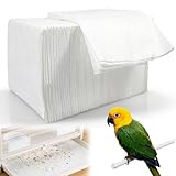 ZYETGH 100 Stück Vogelkäfig-Einlagen, Einweg-Papageienkäfig, saugfähige Kissen-Pads 28 x 50 cm, Vogelkäfige, Papiereinlagen, zuschneidbare Kotschale, Kissenmatte für Haustiere, Vögel, Papageien