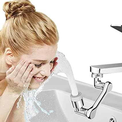 Dk hub Hub (1Pcs) Kitchen Faucet, 1080 degree Rotating Faucet Extender Aerator, Universal Splash Filter Faucet,1080 Degree Swivel Faucet Aerator Sink Face Wash Attachment with 2 Water Outlet Mode.