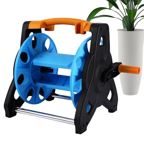 Carrete de manguera de jardín – enrollador de manguera de agua portátil, organizador de manguera de montaje en pared, manguera de patio manual, rollo Tidy, caja de manguera resistente, estante para