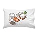 Hat Shark Summer Sushi Funny Cartoon Sushi Sunbathing on Beach - Pillow Case Single Pillowcase