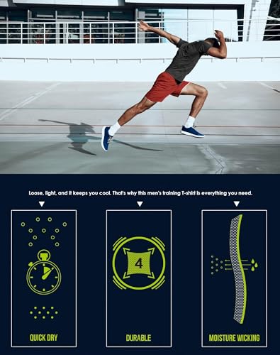 Image of Kinglaman 1 /5 Pack Mesh Workout Shirts for Men Dry Fit Gym Quick Dry Athletic Short Sleeve Sports T-Shirt Moisture Wicking