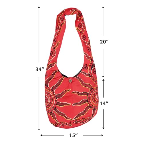 Image of Mandala Crafts Hippie Bag, Large Boho Hobo Purse for Women, Crossbody Shoulder Sling Bags for Indie Style Bohemian Accessory