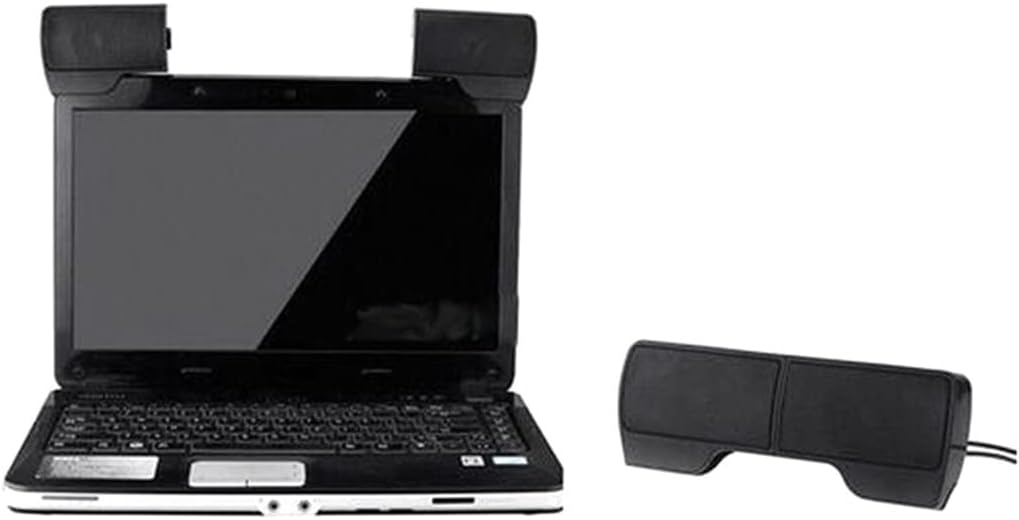 Portable Clip Soundbar for Laptop/Desktop Tablet PCBlack Powered Speaker Subwoofer image 2