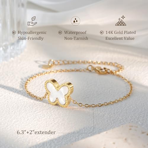 Dainty Butterfly Bracelet, Sister/Best Friend/Bestie/Granddaughter/Daughter/Niece Gift, Birthday & Christmas Friendship Gift for Women & Teen Girls4