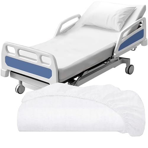 Image of White Classic Fitted Hospital Bed Sheet, Soft Jersey Knitted T-Shirt Quality [1 Pack]