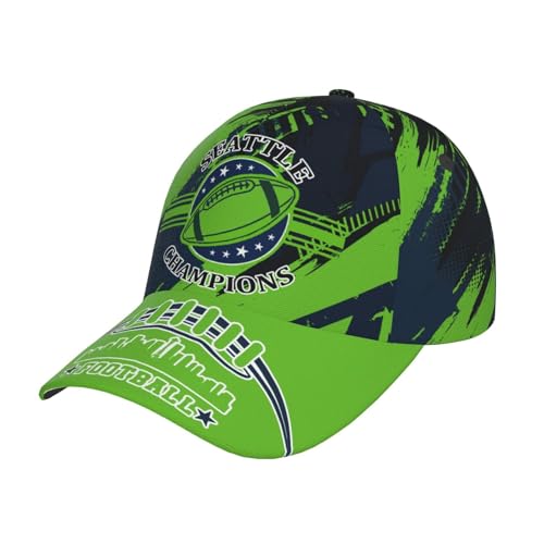 Seattle Baseball Cap Adjustable Snapback Hat with Football City Silhouette Print UV Protection & Moisture-Wicking Unisex Game Day Hat for Men Women Fans Gift (color6)