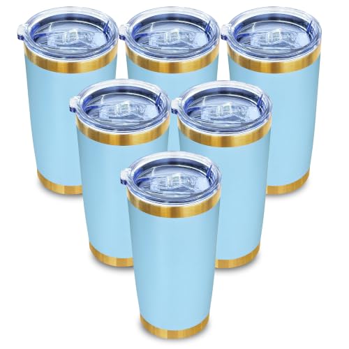 Image of 20 oz Tumbler Bulk Stainless Steel Tumbler,Sky Blue,6 Pack