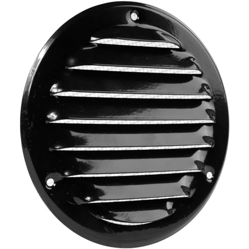 Vent Systems Cubierta de ventilación Soffit negra de 4 pulgadas, rejilla de ventilación redonda, cubierta de parrilla, pantalla de insectos integrada, rejillas de ventilación HVAC para baño, oficina