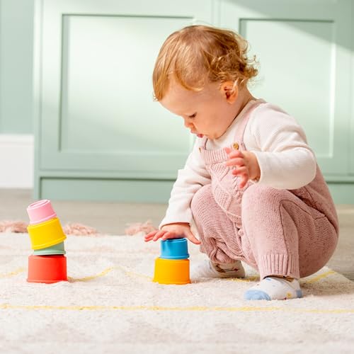 tickit Silisoft Round Colorful Stacking Cups, 7 Soft Silicone Stacking, Nesting & Sensory Play Cups for Baby’s Fine Motor Skills and Early Learning, Rainbow by tickit - Image 2
