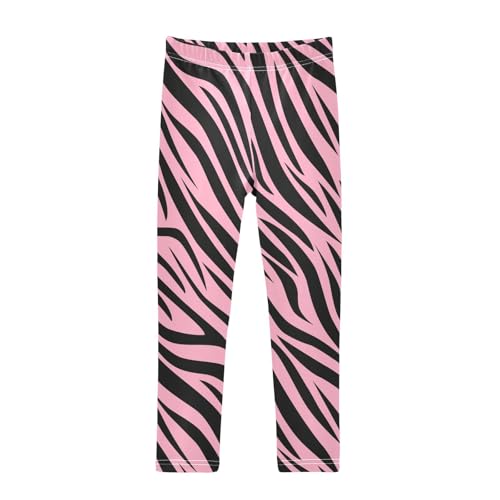 CaTaKu Girls Leggings Zebra Colorful Stripes Leggings for Girls Kids Athletic Workout Yoga Pants Size 4-10T