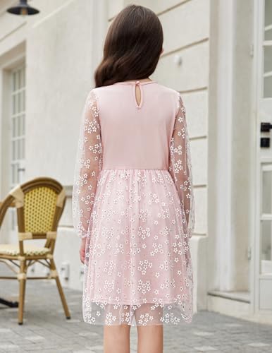 Arshiner Girls Mesh Dress Long Sleeve Tulle Sparkle Glitter Polka Dot Party Holiday Dresses Kids Clothes4