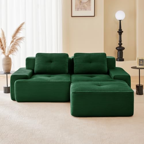 Image of Corduroy Modular Sectional Sofa, Oversized Cloud Couches for Living Room