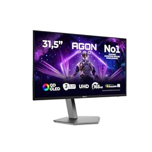 AOC AG326UD 32 zoll UHD USB Hub Gaming Monitor, 165Hz, QD-OLED Panel, 0.03ms GtG, Adaptive Sync, HDR400 TrueBlack, G-Sync Comp., Höhenverstellung, Lautsprech... HDMI 2x 2.1 DP 1x 1.4)Schwarz