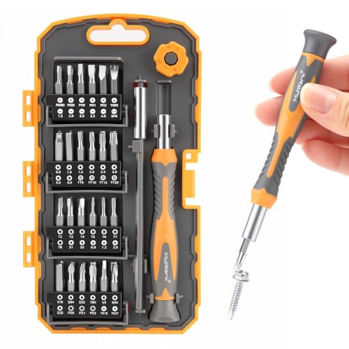 Image of MULWARK Small Screwdriver Set, 51pcs Magnetic Mini Screwdriver Set with Screwdriver Bit Set, Glasses Screwdriver with Case for Eyeglasses, Watches, Electronics, Phone And Computer
