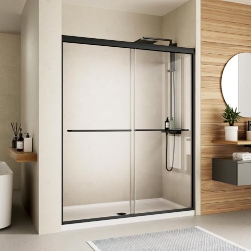 Image of Royal Guard Double Sliding Shower Door,44-48 inch W x 72 inch H,Matte Black
