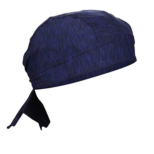 BISMAADH Stretch Lycra 4way Patka/Skull Cap Bandana - Cycling, Riding, Fashionable Helmet Liner Head Cap for Men & Women (Z-Blue)