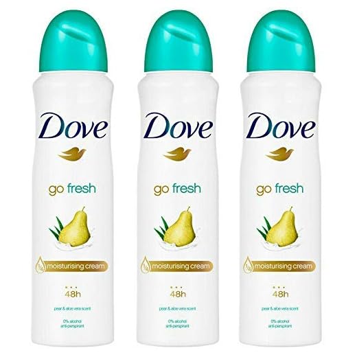 3 Pack Dove Go Fresh Pear & Aloe Antiperspirant Deodorant Spray, 150ml each