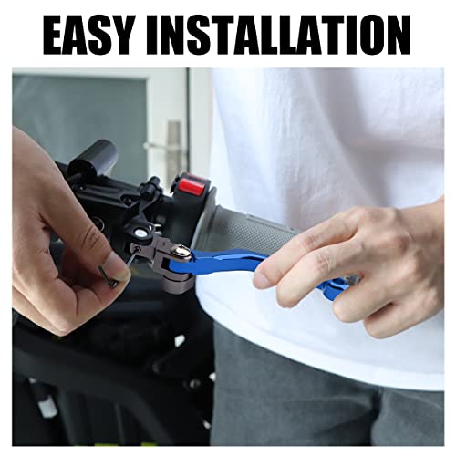 URLWALL Dirt Bike Clutch Lever, Adjustable Pivot Brake Lever for Sur Ron Light Bee Segway X260 X160, 6061 Billet Folding Left & Right Hand Lever Set for Sur Ron Parts (Blue) - Thumbnail 6