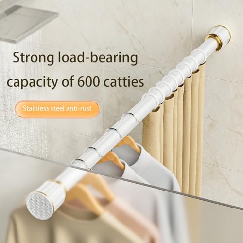 Tringle à rideau de douche extensible 410-500 cm noire sans perçage
