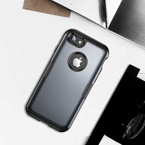 YOUMAKER Case for iPhone 8 & iPhone 7, Full Body Rugged with Built-in Screen Protector Heavy Duty Protection Slim Fit Shockproof Cover for Apple iPhone 8 (2017) 4.7 Inch - Black/Black