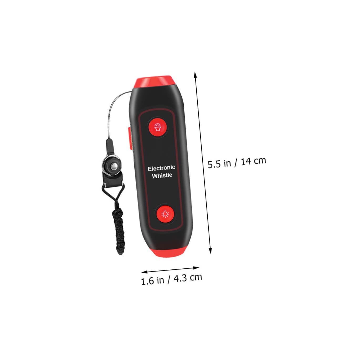 Fischietto Elettronico Rosso Cordino, 3 Toni e 3 Livelli | Luci Sos, Abs e Magnete, Arbitri Istruttori, Competizioni Outdoor, Campeggio, Emergenza Sicurezza