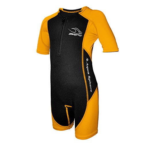 Aqua Sphere Stingray Schwimmanzug Neopren für Kinder schwarz/orange, XS-92-2 Jahre