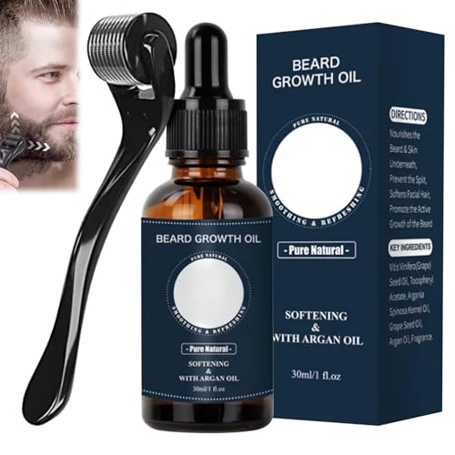 Ninnyi Beard Grooming Kit with Beard Oil Roller