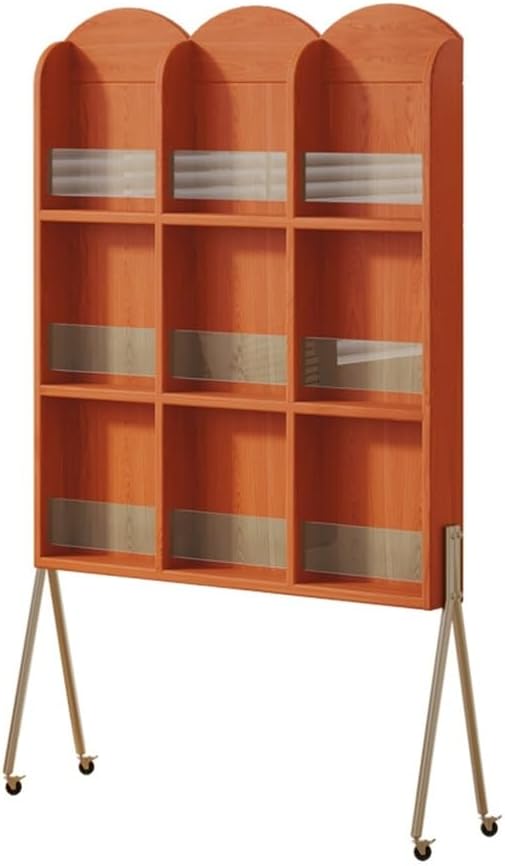 Magazine Stand Retro Solid Wood Magazine Rack Balcony Reading Display Rack French Simple Newspaper Storage Rack Bookshelf Literature Display Stand(Cherry)
