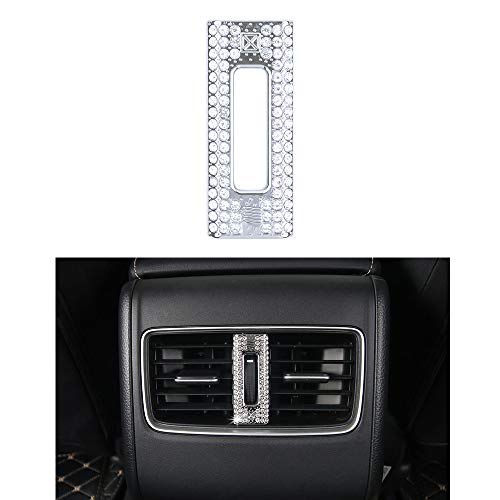 1797 Compatible Rear Air Vent Switch Caps for Honda Accessories Bling Interior Parts Accord 10th EX EX-L LX AC Outlet Decals Stickers Covers Decoration Women Men Crystal Cute Sparkly Stylish Silver
