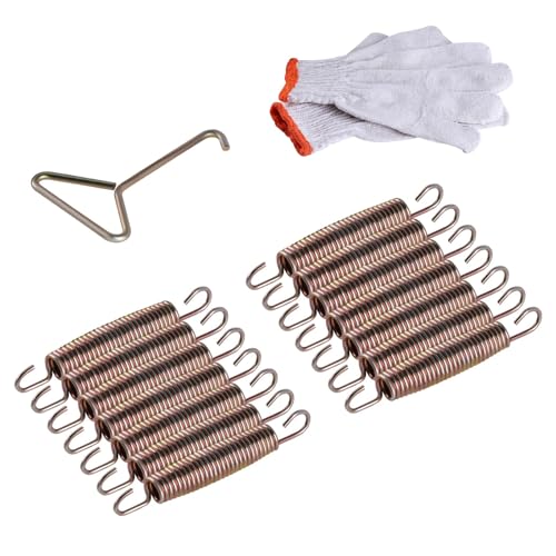 AOMIKITSTU 14 Pieces, 7 inch Replacement Springs for Trampoline, with 1 Piece Installation Hook and 1 Pair of White Gloves
